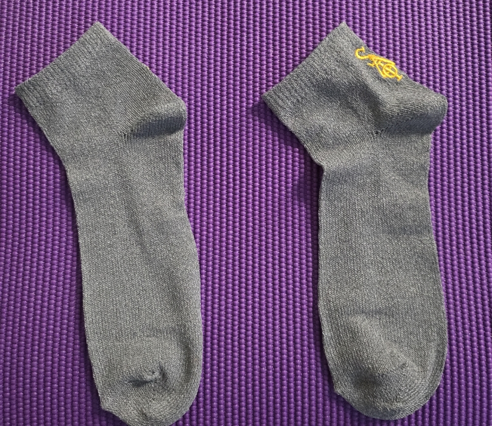 Stylish Gray Socks with Yellow Accent